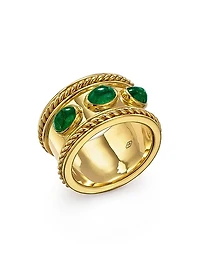 Florence86 Florence96 18K Yellow Gold & Emerald Braided Band Ring