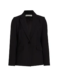 Notch Collar One-Button Blazer