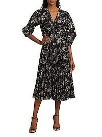 Floral Twist Front Midi-Dress