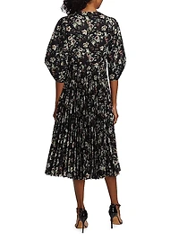 Floral Twist Front Midi-Dress
