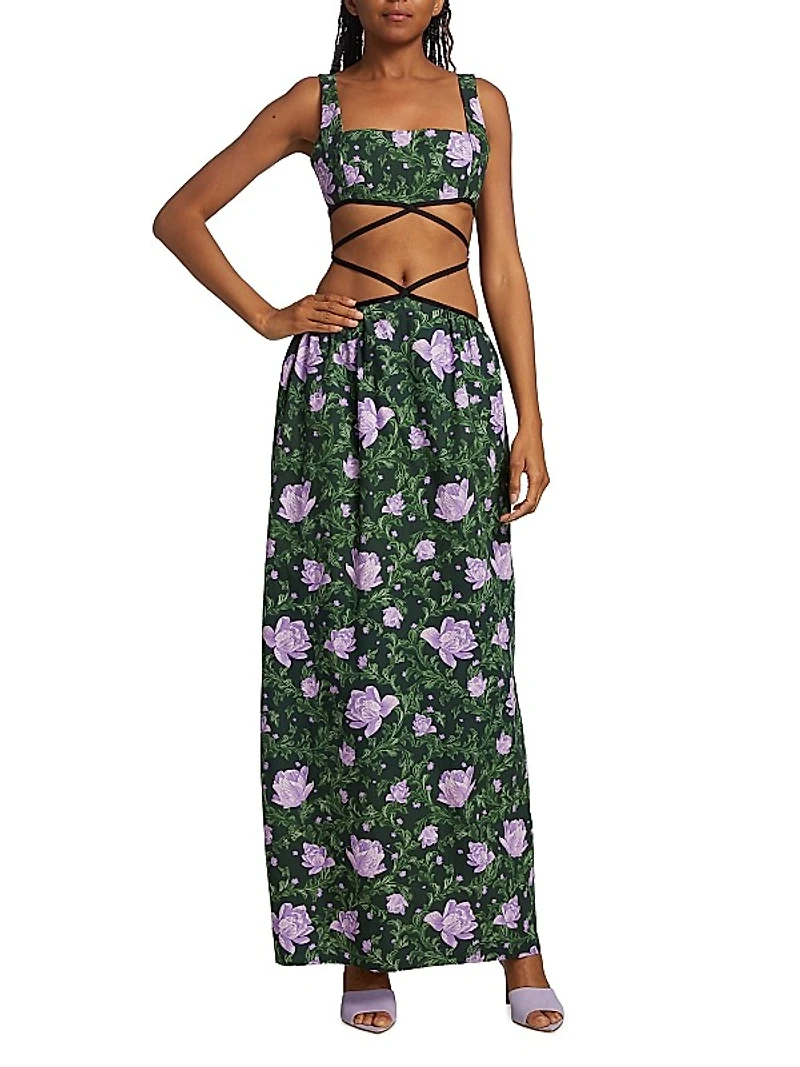 Peonia Cut-Out Strappy Maxi Dress