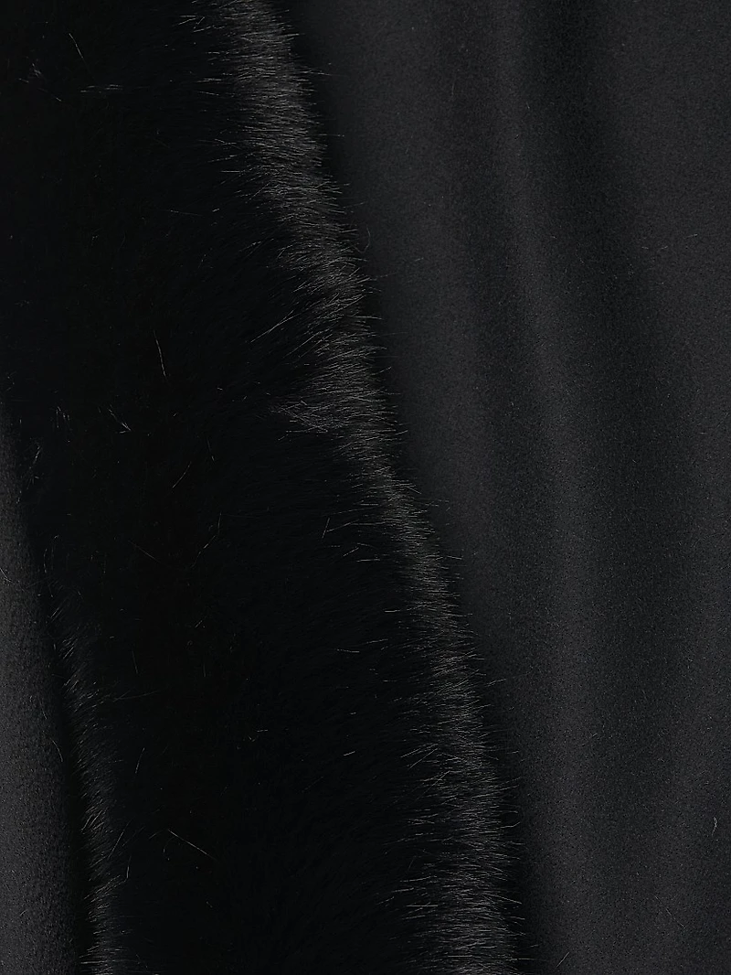 Faux Fur & Cashmere Diamond Wrap