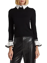 Justina Combination Wool Sweater