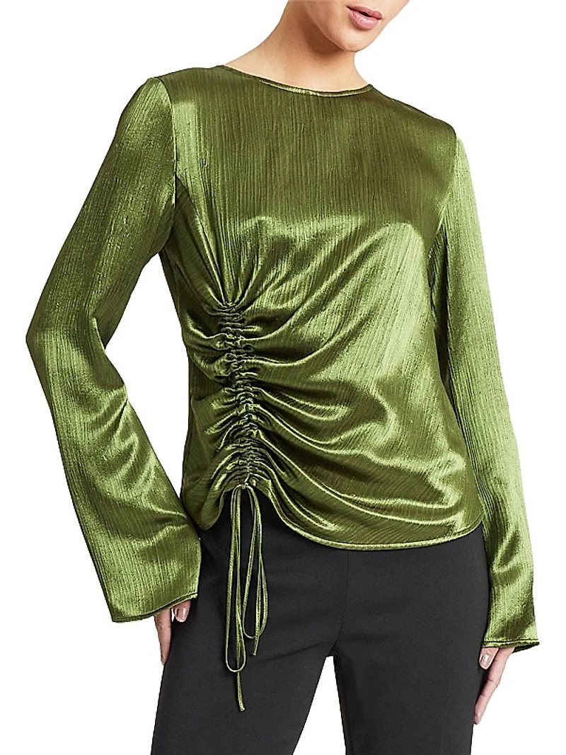 Fabi Ruched Satin Blouse