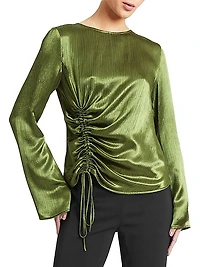 Fabi Ruched Satin Blouse