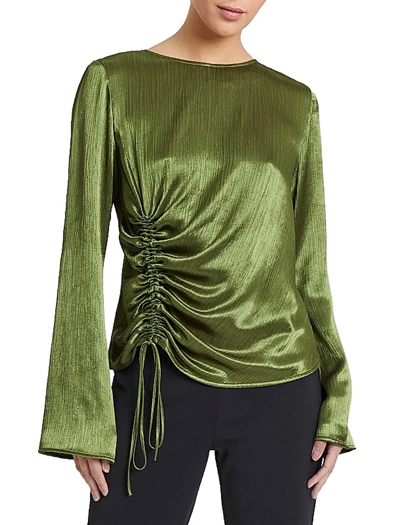 Fabi Ruched Satin Blouse