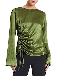 Fabi Ruched Satin Blouse