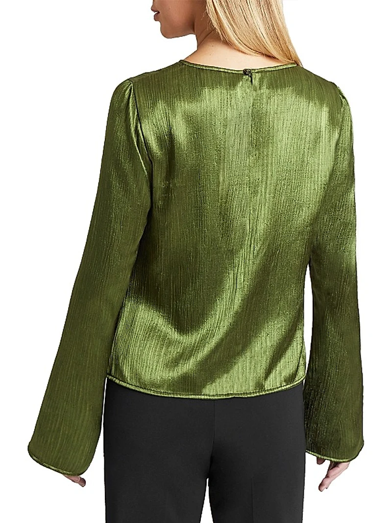 Fabi Ruched Satin Blouse