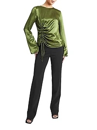 Fabi Ruched Satin Blouse