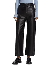 Nappa Leather Wide-Leg Culottes