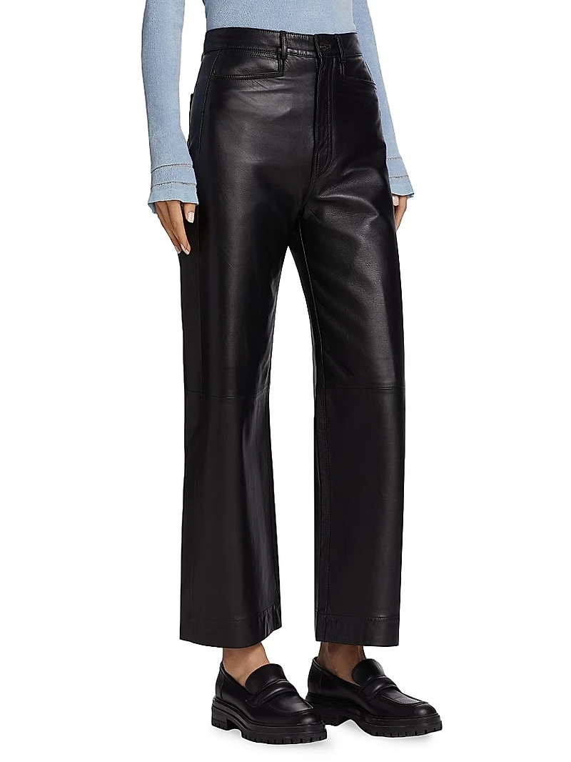 Nappa Leather Wide-Leg Culottes