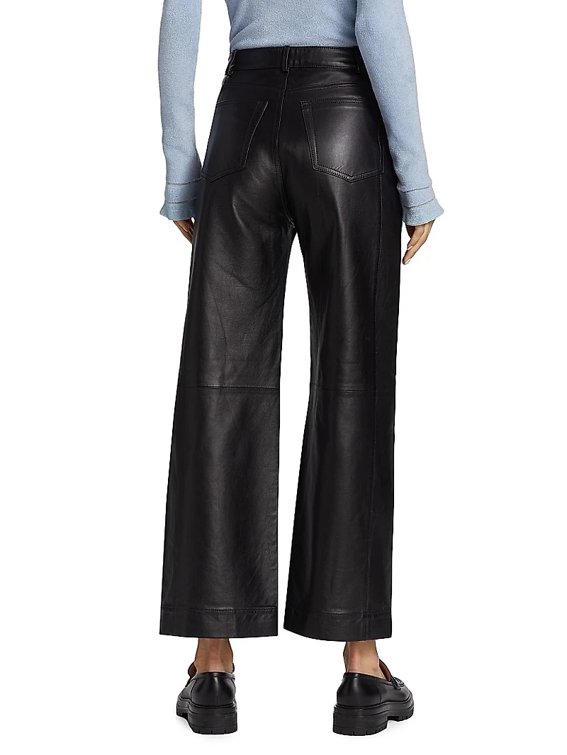 Nappa Leather Wide-Leg Culottes