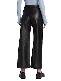 Nappa Leather Wide-Leg Culottes