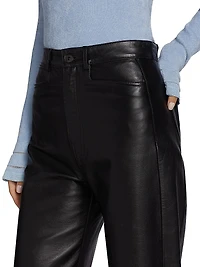 Nappa Leather Wide-Leg Culottes