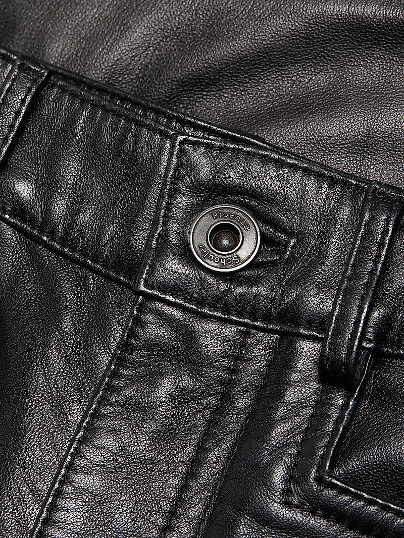 Nappa Leather Wide-Leg Culottes