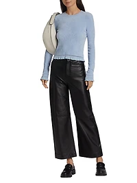 Nappa Leather Wide-Leg Culottes