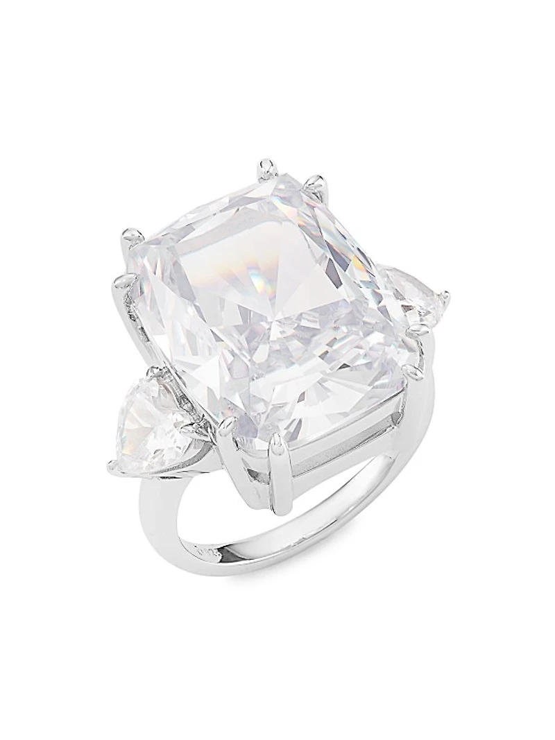 Glitz Sterling Silver & Cubic Zirconia Three-Stone Ring