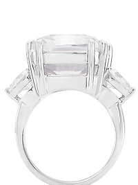 Glitz Sterling Silver & Cubic Zirconia Three-Stone Ring