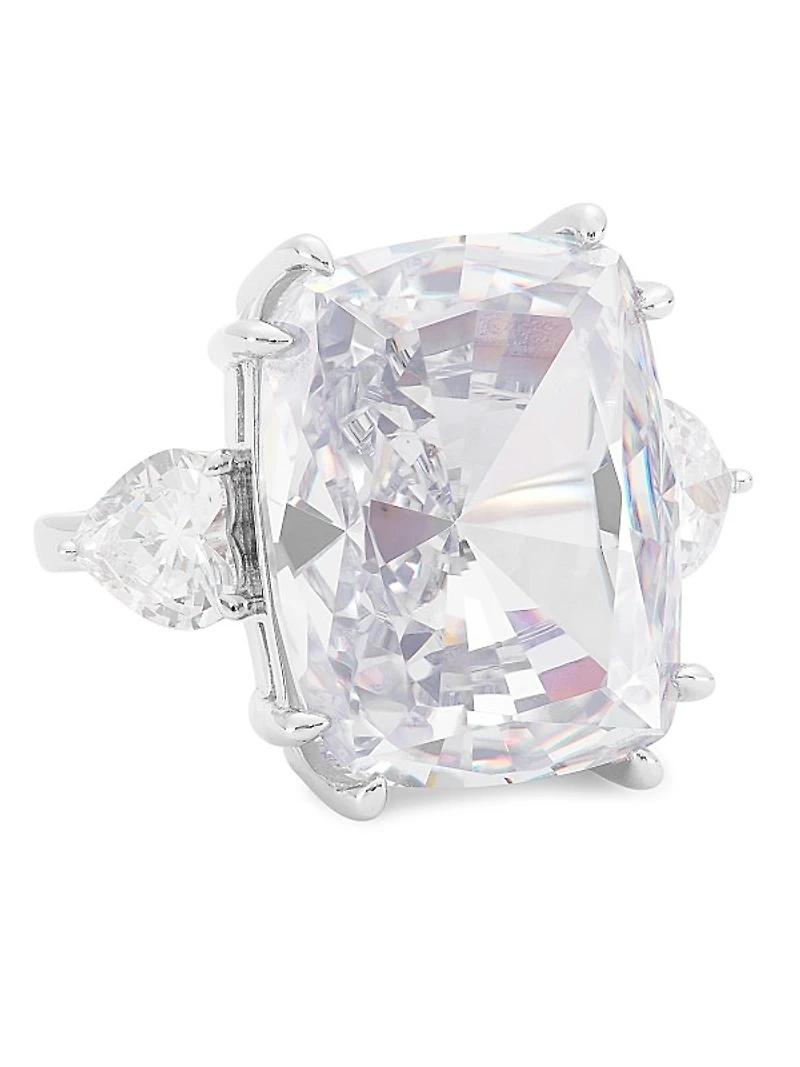 Glitz Sterling Silver & Cubic Zirconia Three-Stone Ring