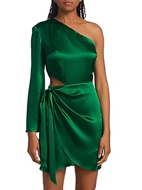 Dolores One-Shoulder Cut-Out Minidress