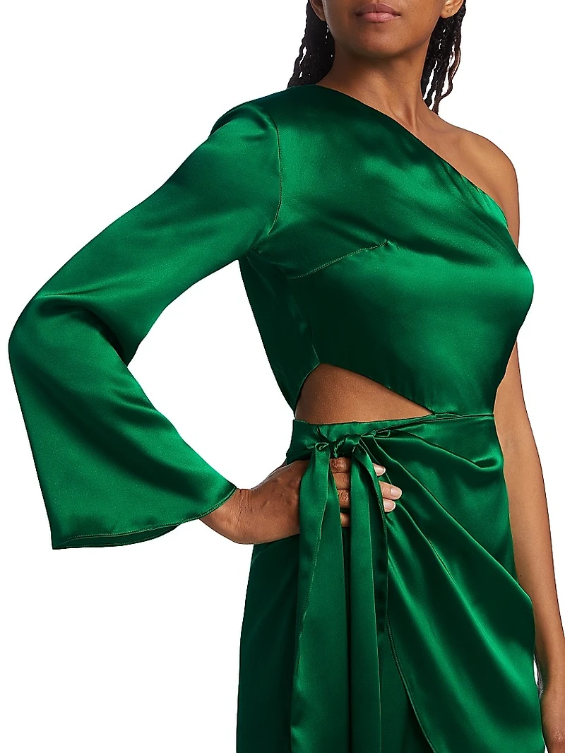 Dolores One-Shoulder Cut-Out Minidress