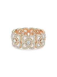 Enchanted Lotus 18K Rose Gold, Diamond, & Mother-Of-Pearl Band