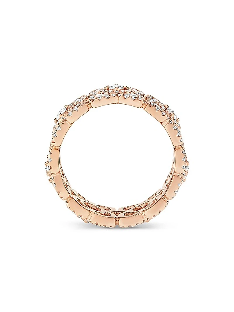 Enchanted Lotus 18K Rose Gold, Diamond, & Mother-Of-Pearl Band