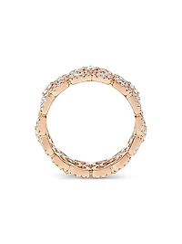 Enchanted Lotus 18K Rose Gold, Diamond, & Mother-Of-Pearl Band
