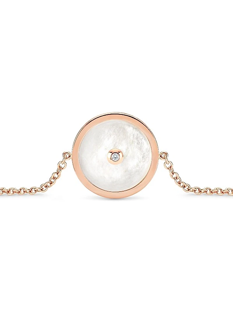 Enchanted Lotus 18K Rose Gold, Diamond, & Mother-Of-Pearl Bracelet