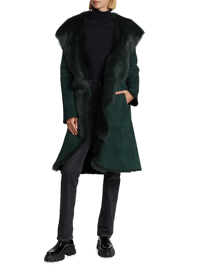 Shearling Coat with Toscana Trim