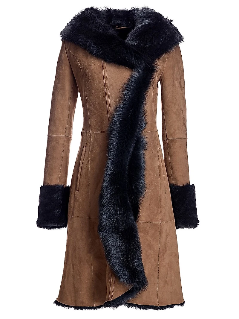Shearling Coat with Toscana Trim