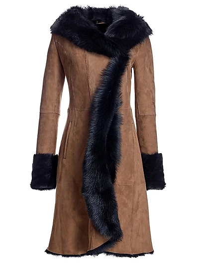 Shearling Coat with Toscana Trim
