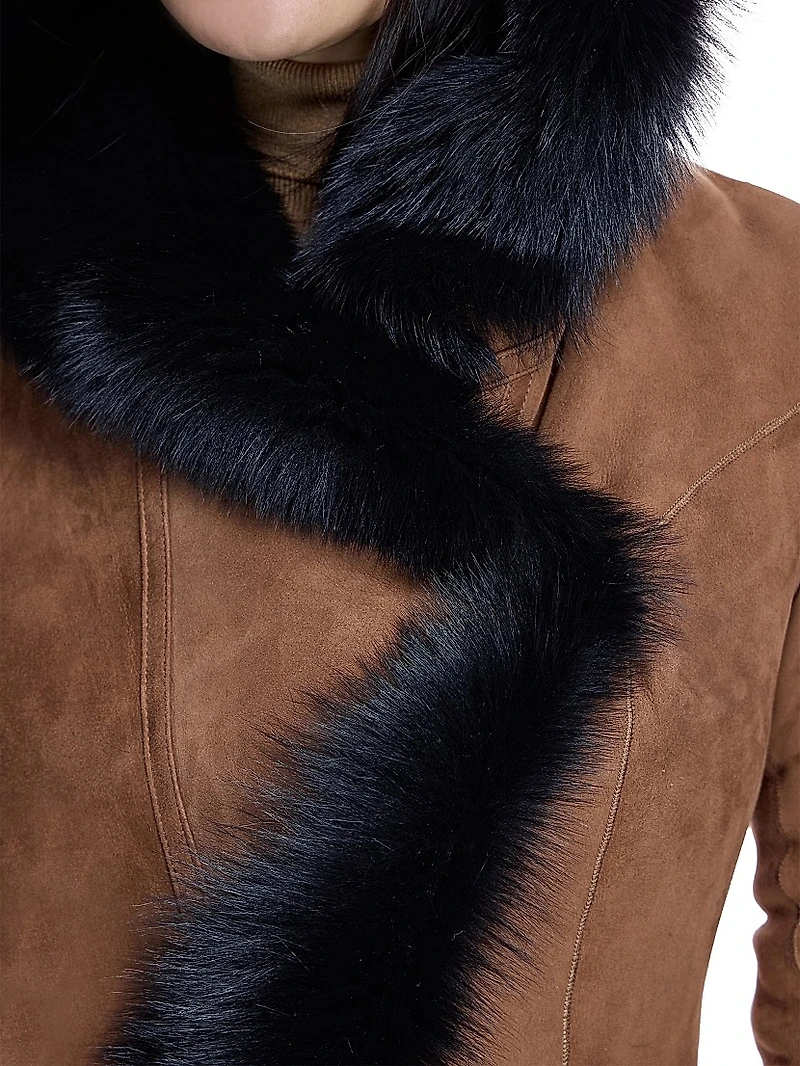 Shearling Coat with Toscana Trim