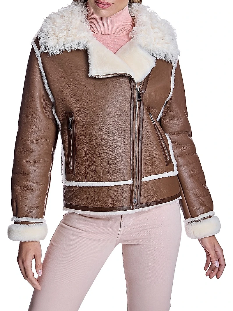 Maximilian Shearling Jacket with Sheep Notch Collar