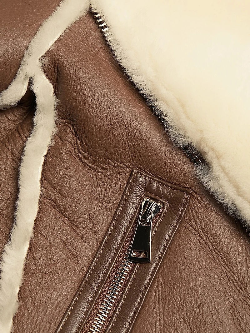 Maximilian Shearling Jacket with Sheep Notch Collar