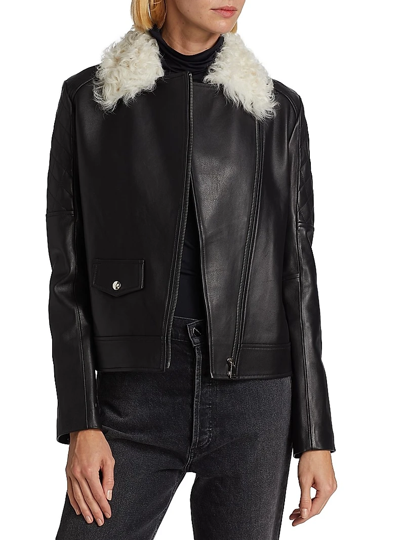 Maximilian Shearling Collar Jacket
