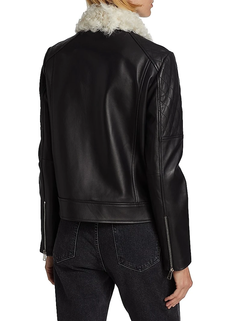 Maximilian Shearling Collar Jacket