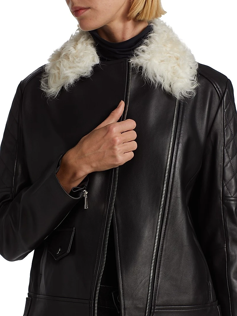 Maximilian Shearling Collar Jacket