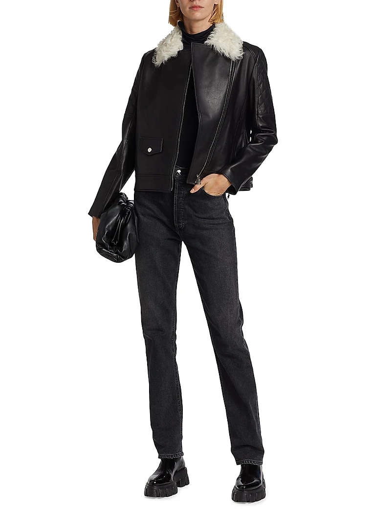 Maximilian Shearling Collar Jacket