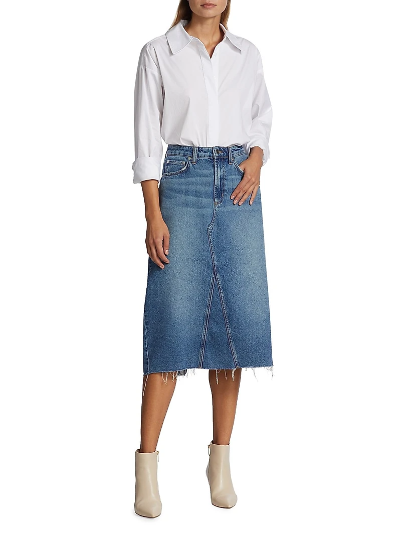Highland Denim Midi-Skirt