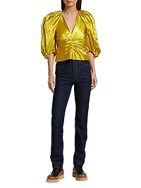 Vera Ruched V-Neck Top