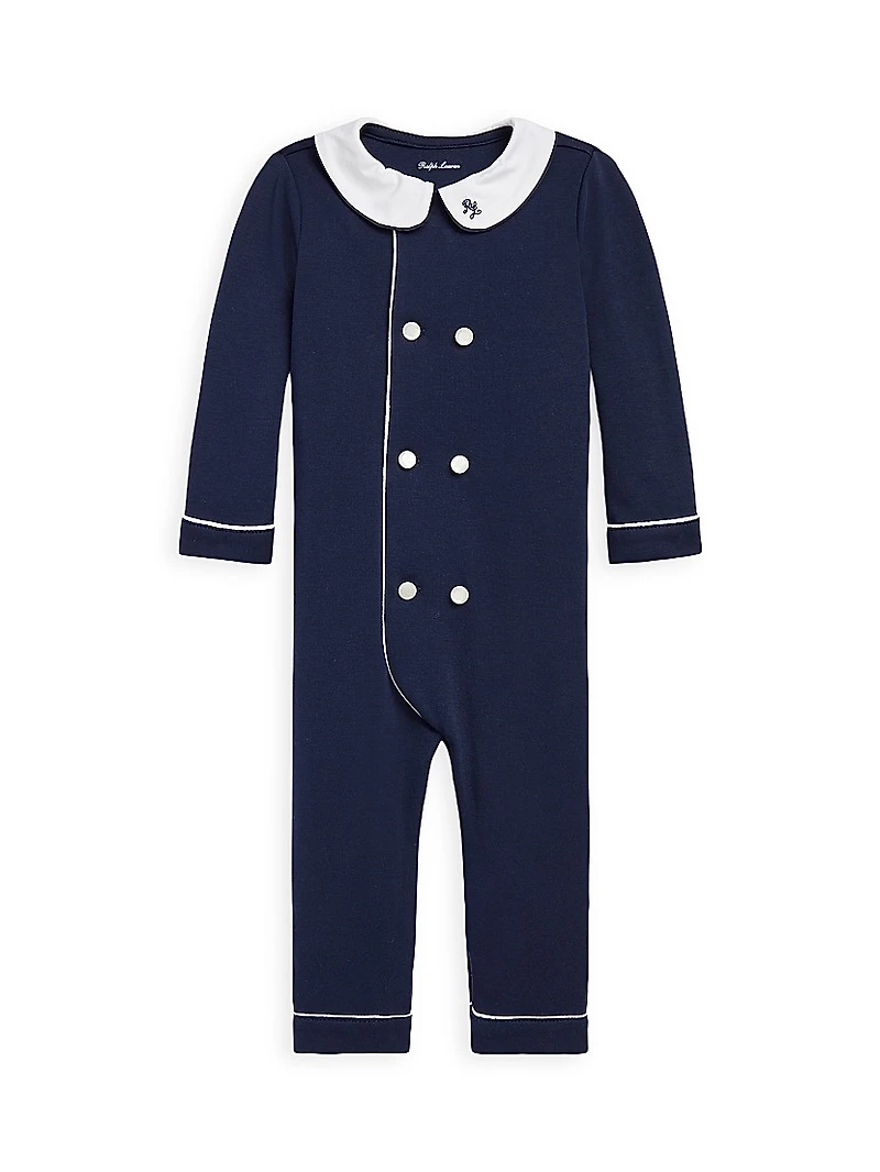 Baby Boy's Organic Cotton Double-Breasted Coverall