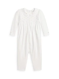 Baby Girl's Smocked Organic Cotton Onesie