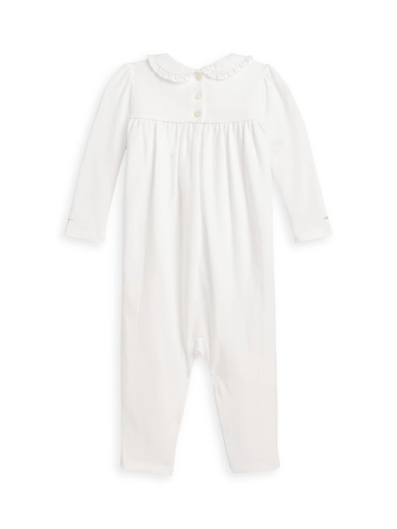 Baby Girl's Smocked Organic Cotton Onesie