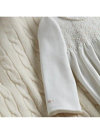 Baby Girl's Smocked Organic Cotton Onesie