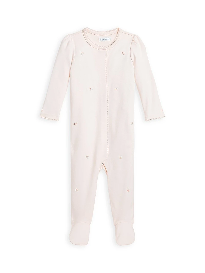 Baby Girl's Floral Organic Cotton Coverall