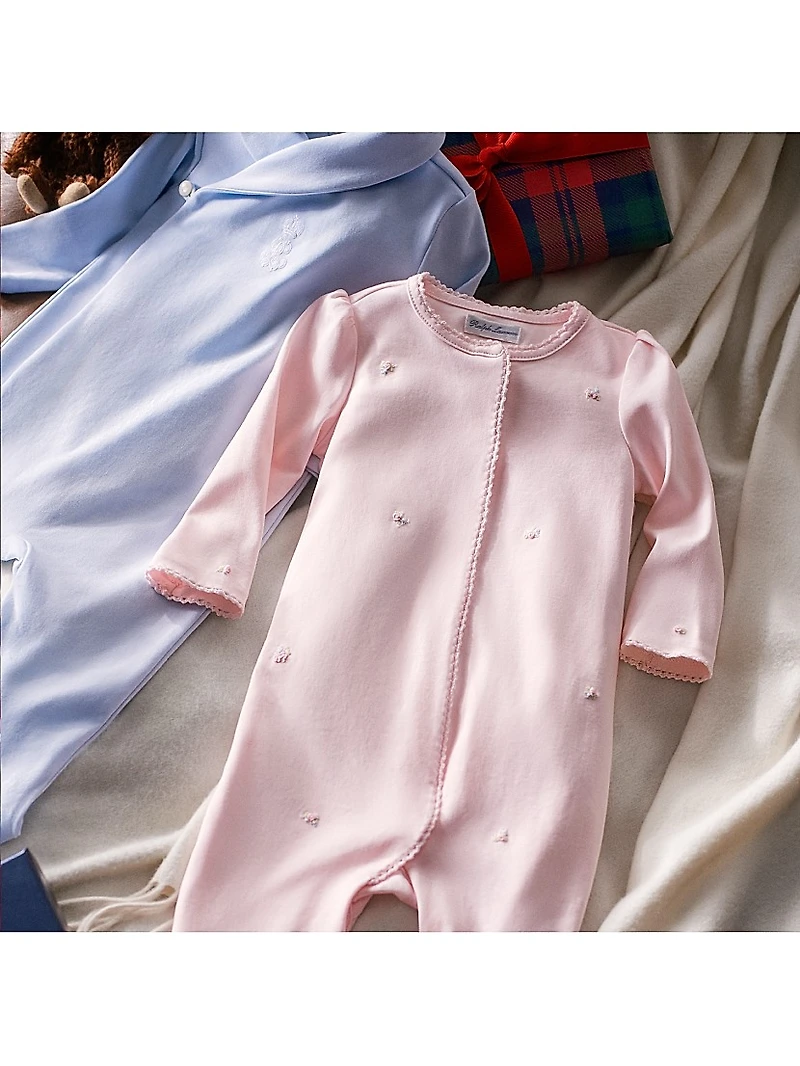 Baby Girl's Floral Organic Cotton Coverall