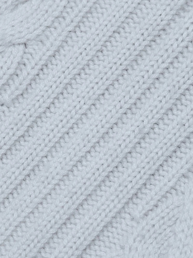 Wool-Cashmere Open-Back Cable Quarter-Zip Sweater