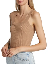 Wool-Cashmere Ribbed Asymmetrical Sweater