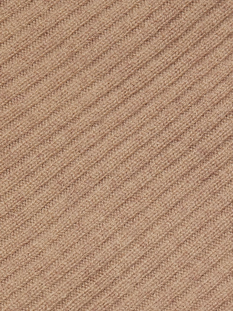 Wool-Cashmere Ribbed Asymmetrical Sweater